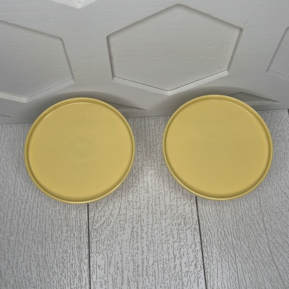 Matching Set of 2 Banana Yellow Risers Decorative Display Stands - Picture 5 of 8